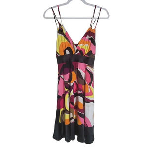 Express Y2K Slip Dress Women's Size XS Colorful Artsy Retro Stretch Beach